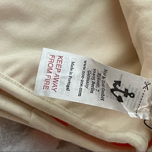 NOE & ZOE BERLIN Blanket Baby‎ Neon Orange Diagonal Organic Cotton NWT - Picture 6 of 7